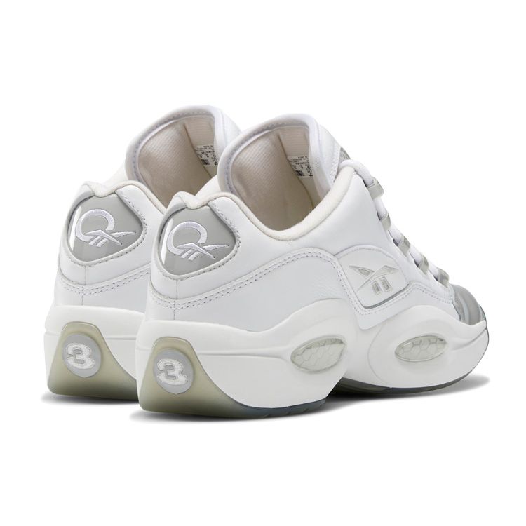 Reebok Вопрос Низкие белые серые мужские кроссовки Cloud-White Pure-Grey-3 Pure-Grey-2 GZ0366
