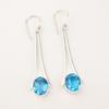 Swiss Blue Topaz Stone 925 Sterling Silver Mother Gift Dangle Artisan Earrings EE-136-8
