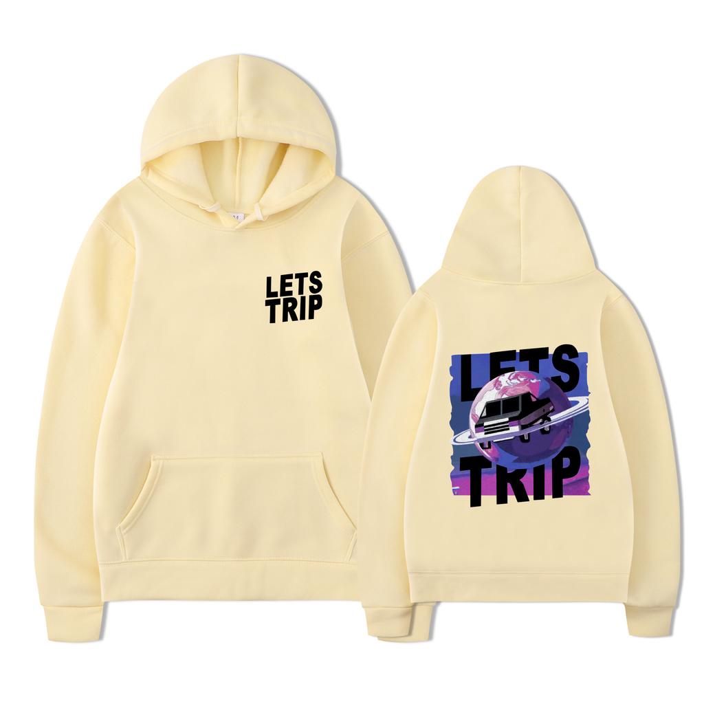 Autumn LETS TRIP Letter Printed Men's Hoodie Y2K Clothes Vintage Fashion Unisex Long Sleeve Pullovers