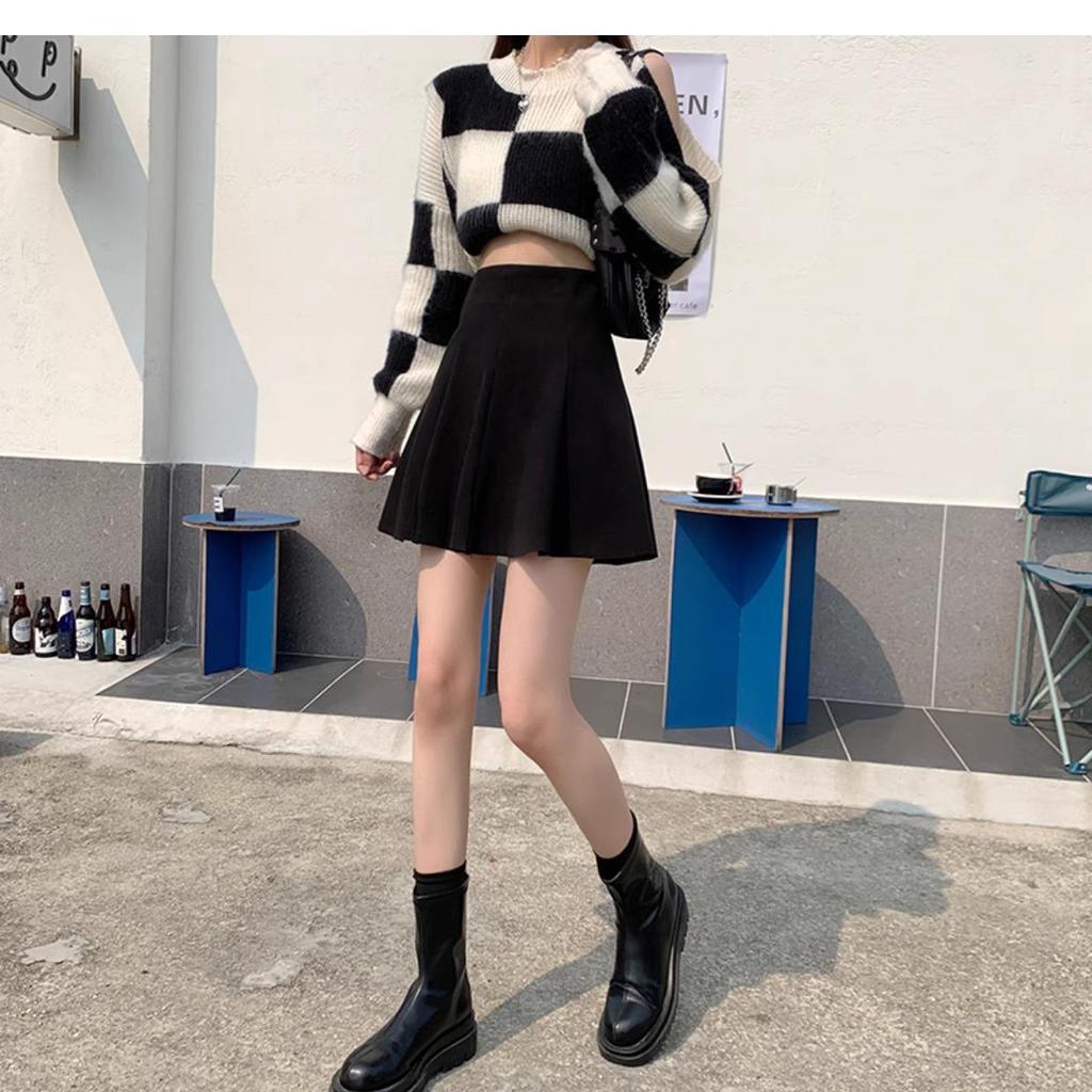2023 Autumn & Winter Women's High-Waist Korean Style Corduroy A-Line Skirt with Anti-Exposure Design