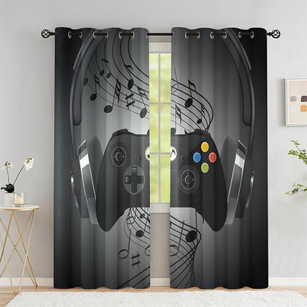 3D Printing Video Gamer Window Curtains for Boys Kids Children Bedroom Gaming Door Living Room Decor Drapes Blind Shading 2panel