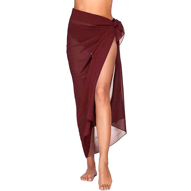 Summer Sexy Beach Skirts Women Beach Wear Chiffon Beach Wrap Skirt Towel Long Sarong Cover Up Sexy Bikini Scarf