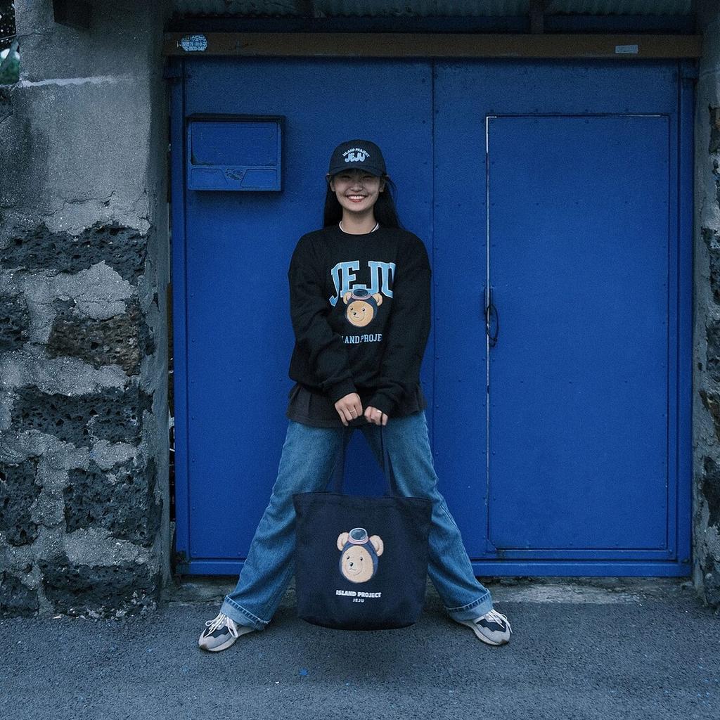 Свитшот с принтом Diver Bear Jeju Head Aillaendeupeulojegteu - Черный