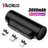 VAORLO Мини-магнитный внешний аккумулятор 3000 мАч, портативный внешний аккумулятор Micro Type-C, 8-контактный смартфон для iPhone, Xiaomi, Huawei, Samsung, беспроводной внешний аккумулятор