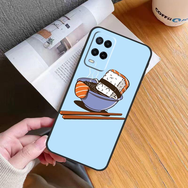 Kawaii Sushi Crowd Case For OPPO A96 A76 A16 A5 A9 A15 A54 A74 A94 A78 A98 A17 A77 A52 A72 A93 A57S A54S A53S