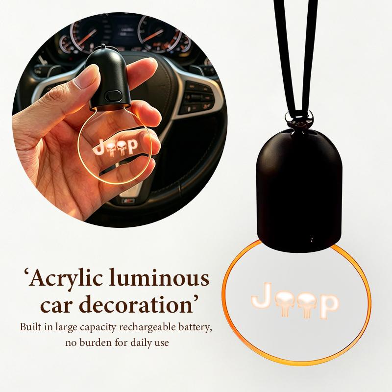 Elegant Bulb Light Car Rearview Mirror Pendant LED Night Light Hanging Ornament For Jeep Cherokee Patriot Liberty Wrangler JK JL MWGHF1