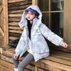 Girls' Hooded Down Jacket Winter Plus Cotton Thick Padded Jacket Fashion Color Matching Padded Jacket