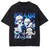 Hunter x Hunter Киллуа Золдик "Молния" Винтажная стираная оверсайз футболка | Унисекс Аниме уличная футболка
