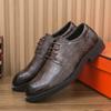 Модные кожаные мужские повседневные туфли на шнуровке, оксфорды, дышащие мужские деловые туфли, классические черные туфли на плоской подошве, мужские туфли-мокасины