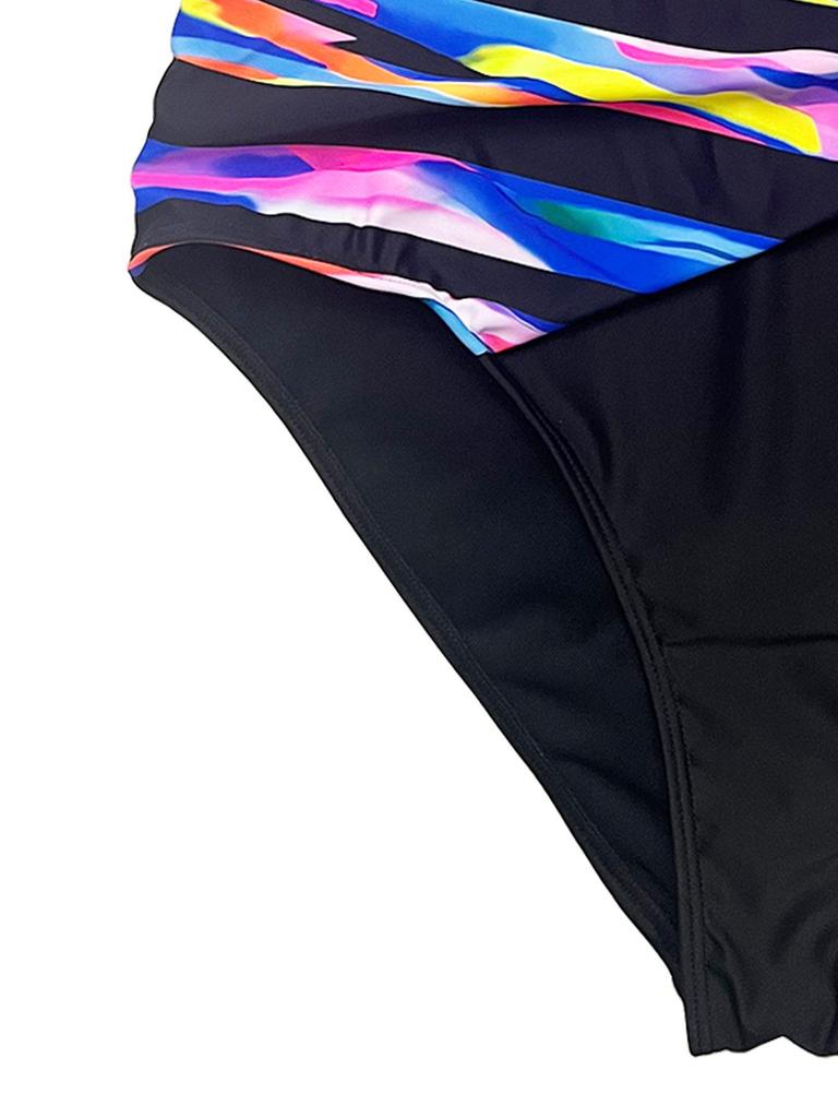 Стройнящий слитный купальник большого размера – Модный принт