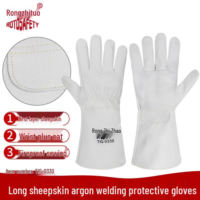 Термостойкие сварочные перчатки из овчины - Подкладка из флиса, Огнеупорные, Износостойкие, Изолирующие