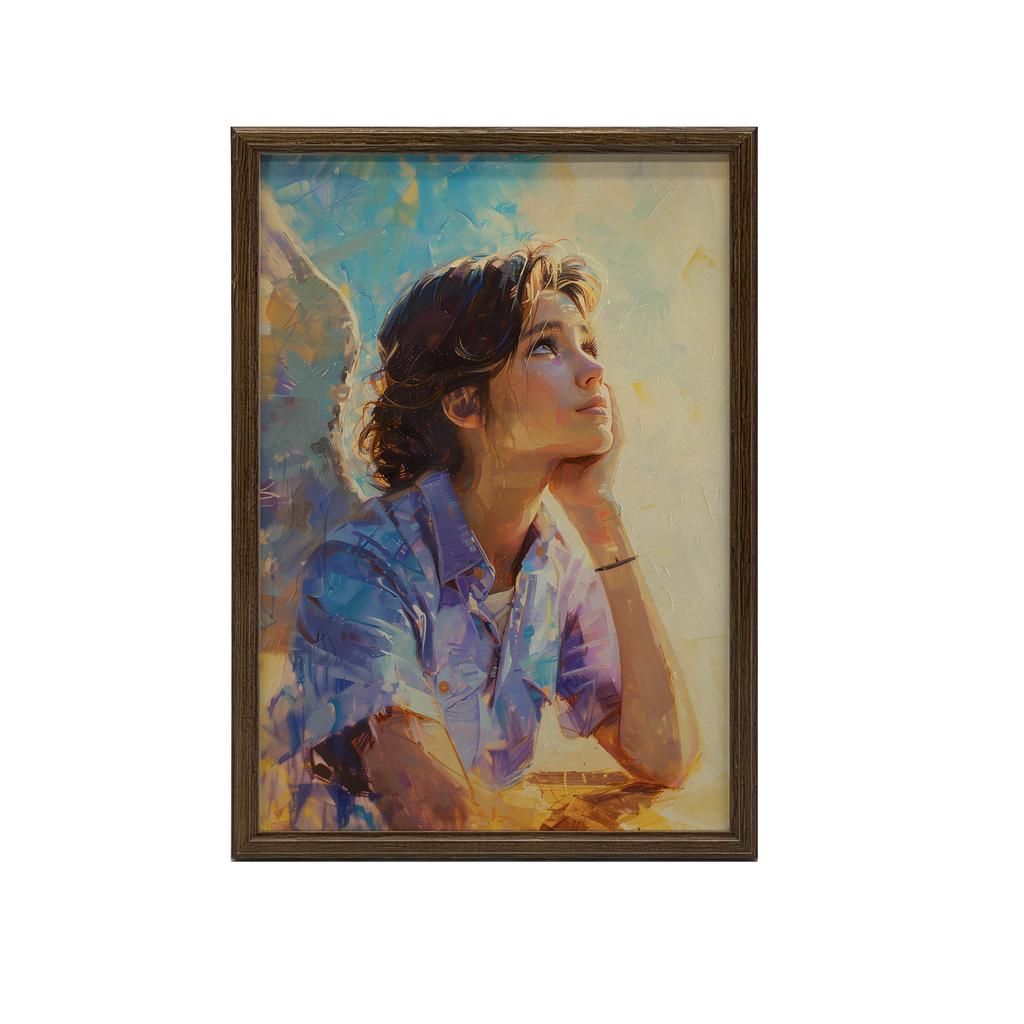 Angel Thoughts Poster Angel Thoughts Poster, 70X100 Cm, Black Aluminum Frame, 230 Gsm Matte Paper