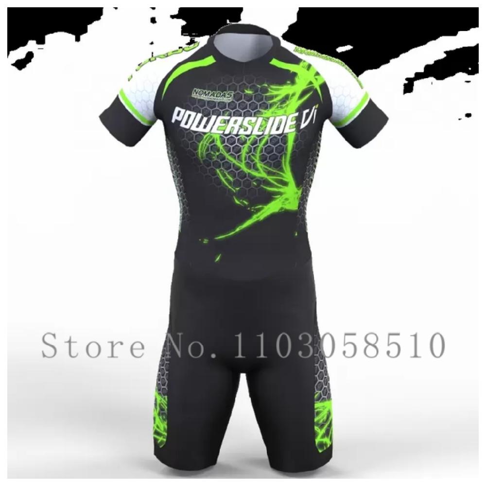 Powerslide Inline Костюм-комбинезон Команда Areo Speedsuit Летняя Мужская Одежда для Велосипеда Костюмы для Катания Ciclismo Pro Гоночная Одежда С коротким Рукавом