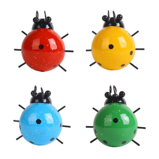 Металлическое украшение для сада в виде божьей коровки, настенный декор, скульптура божьей коровки, расписанная вручную фигурка божьей коровки для забора, дерева, крыльца, дома, патио