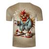 Men's Funny Morning Rooster 3D Printed T-Shirt Casual Short Sleeve Crewneck Top Cool Coffee Chicken Graphic Tee Quirky Harajuku Summer Streetwear