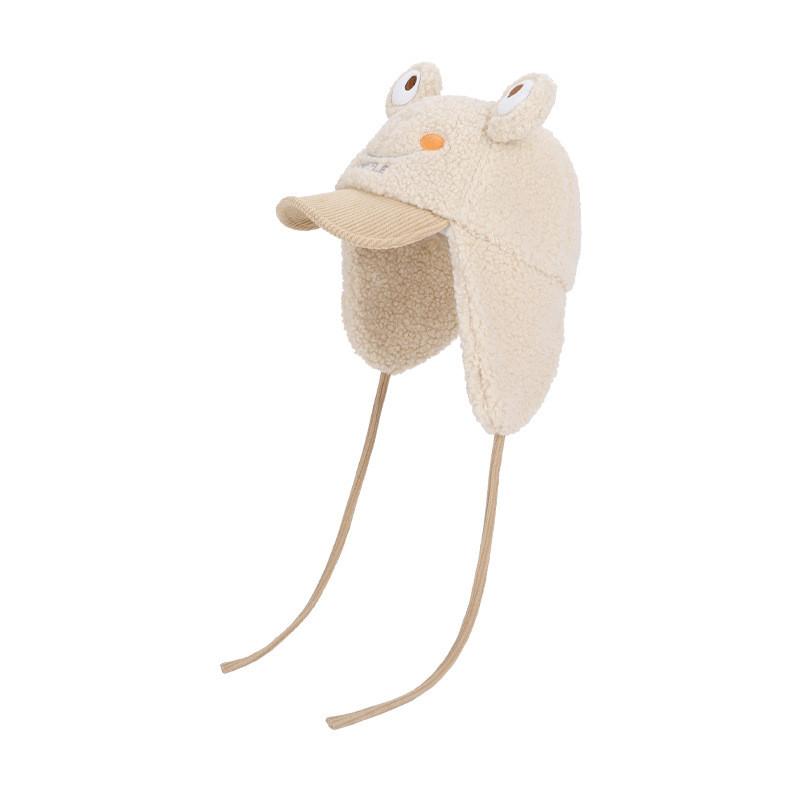 Adorable Frog Kids Hat With Short Brim And Wool Material For Fall And Winter