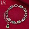 925 Sterling Silver Square Inlaid Multi-color AAA Zircon Bracelet Fashionable Wedding Jewelry