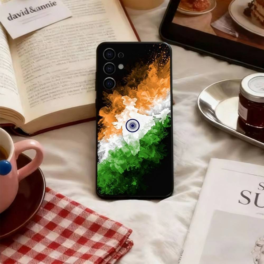 Чехол для телефона I-Indian National Emble Flag для Samsung S25, S24, S21, S22, S23, S30, Ultra, S20, Plus, Fe, Мягкий черный чехол