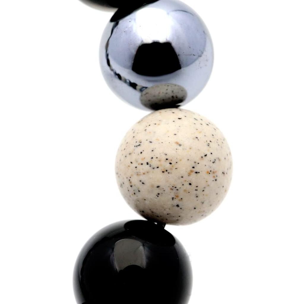 Terahertz Ore Hokutolite Morion Black Crystal Bracelet Power Stone 12mm Inner Circumference [GOLD STONE] Approx. 18.5cm