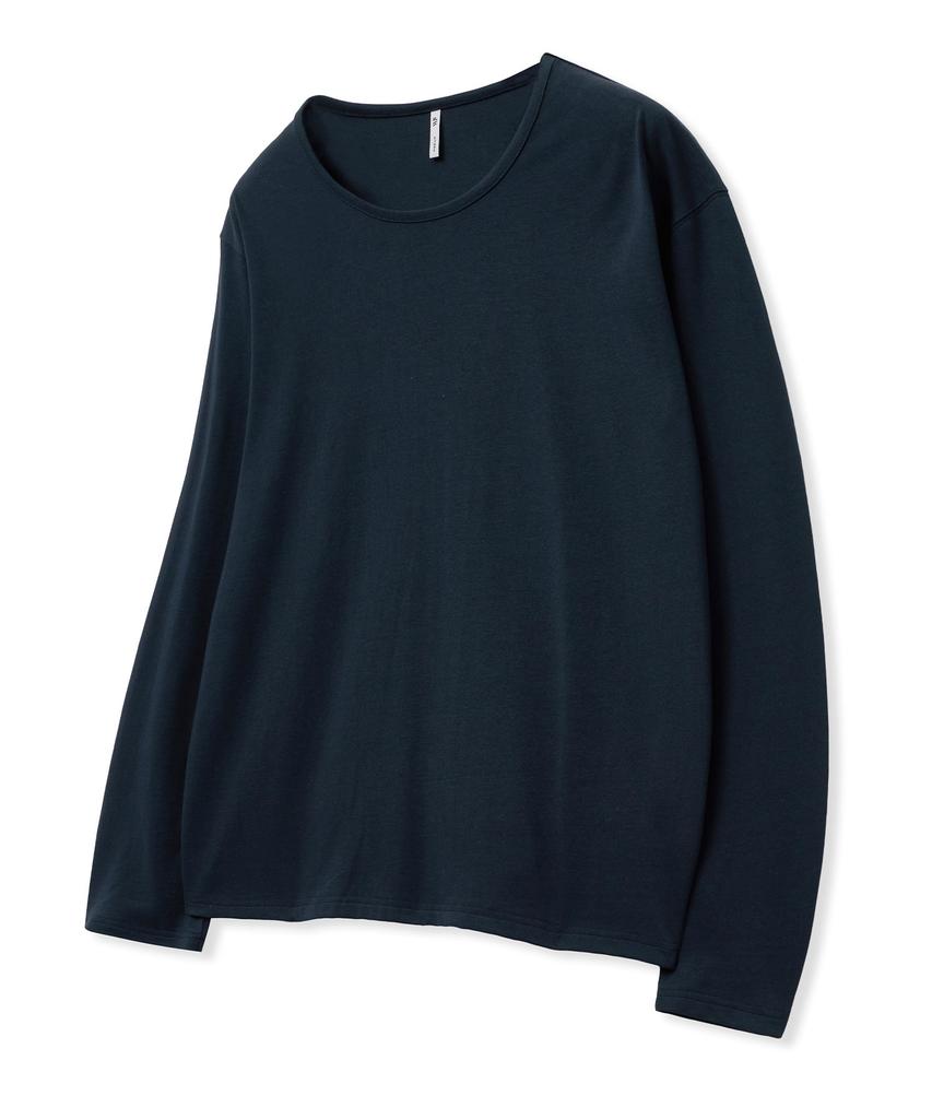 WEST GRAND BOULEVARD [2Pack] Semi-Over Silket Cotton U-Neck Long Sleeve (5 Colors)