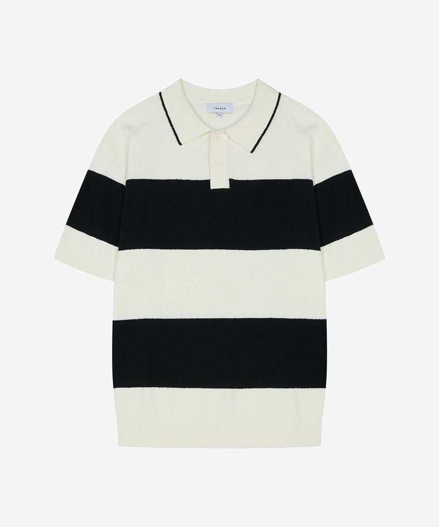 FAHRENHEIT Boucle Striped Thierry Collar Knit (Fmucd8317)