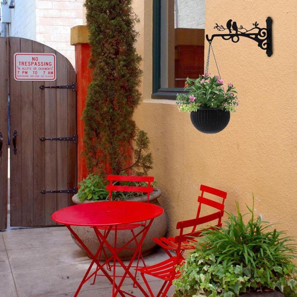 Black Garden Plant Hanger Hook Bird Wall Mounted Plant Hanger Hanging Flower Basket Brackets