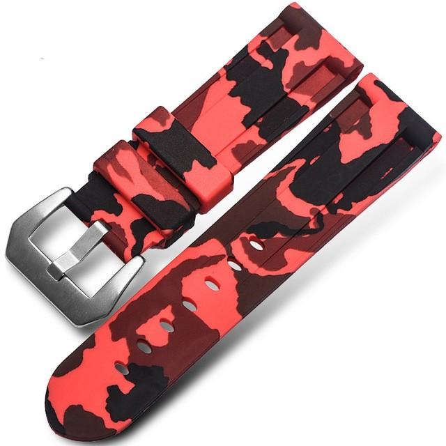 20mm 22mm 24mm 26mm Universal Camo Blue Grey Watch Band Rubber Silicone Watch Straps Wristwatch Belt Watch Accessories with Tool