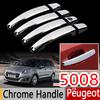 Для Peugeot 5008 Хромированные Накладки на Ручки Комплект из 4 шт. Автоаксессуары Наклейки Стиль Автомобиля 2009 2010 2011 2012 2013 2014 2015