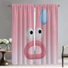 Curtains Child Room Cute Line Expression Partition Home Interior Curtains 2 Pieces Living Room Curtain Halloween Decoration