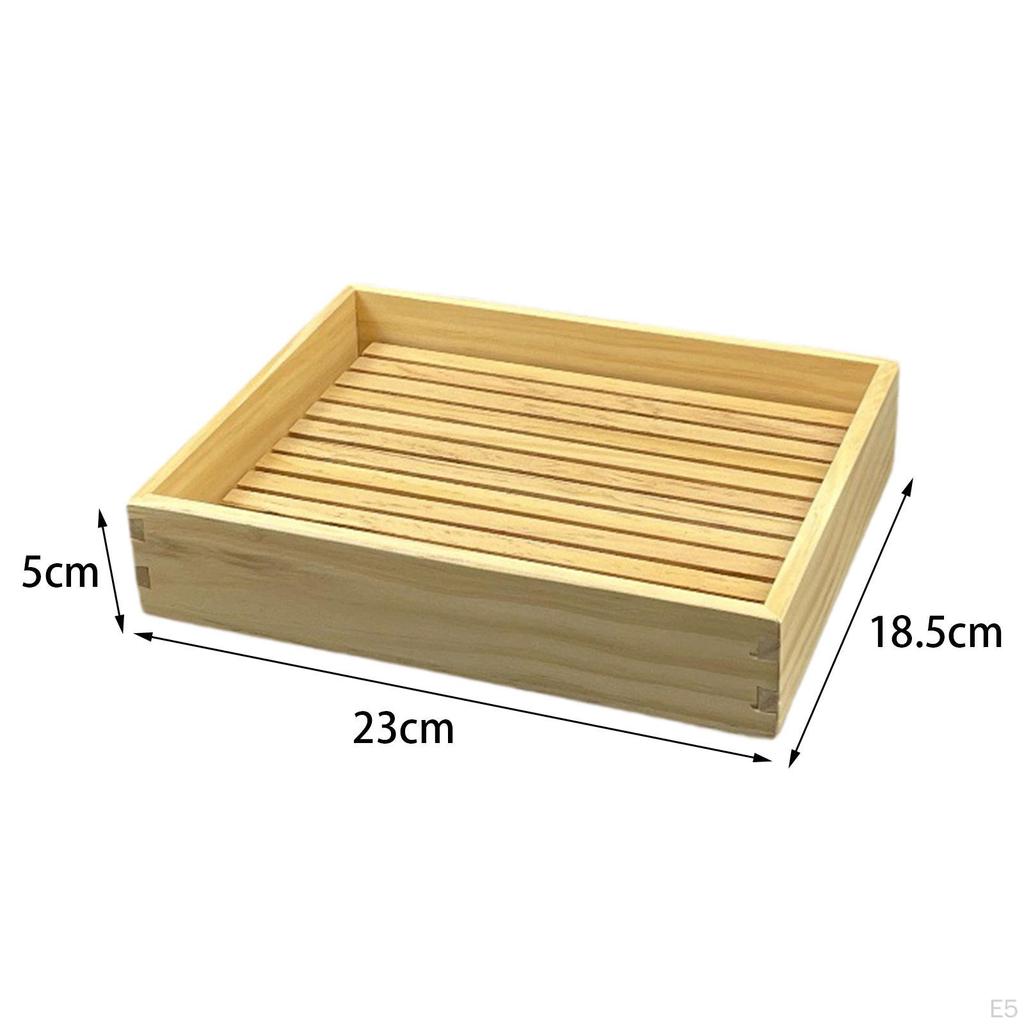 Wood Bread Board Bakery Cake Tray Cutting Removable Crumb Catcher with Holder Breakfast