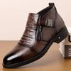 High Quality Autumn Men's New Comfortable Leather Casual Leather Shoes Fashion Men's Side Zipper Pointed Warm Casual Short Boots