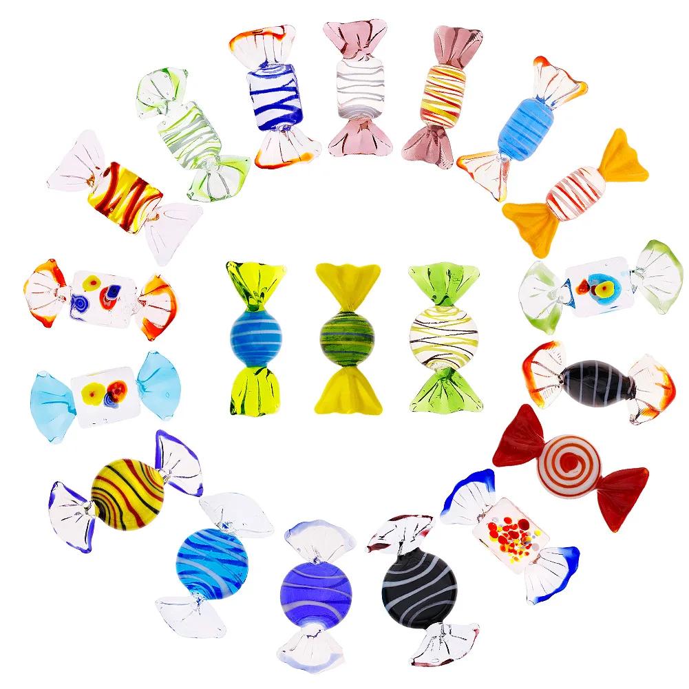 20/40pcs Vintage Murano Style Various Glass Sweets Candy Ornament for DIY Home Party Wedding Christmas Festival Decor Gift Hot