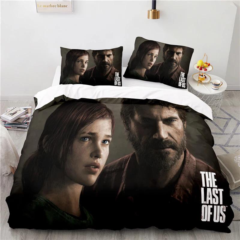 3D-печатная игра The Last of Us Пододеяльник Наволочка Постельное белье Двойной Твин Полный Королева Король Взрослый Дети Постельное белье Пододеяльник