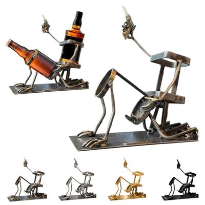 Металлический каркас держатель для винной бутылки Стиль стимпанк Череп Подставка для бутылок колы и вина для виски пива Готика Хэллоуин Домашнее украшение