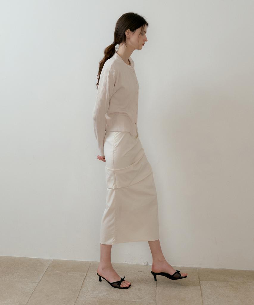 Riorg Batd Lots Shirring Skirt Cream