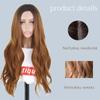 MISS WIG Ombre Brown  Red Black Orange Color Long Water Wave Hairstyle Wigs For Women Synthetic Hair High Temperature Fiber Average Size