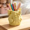 Decorative Pen Pot Cute Bow Puffer Jacket Holder, 3D Printed Desktop Organizer, Aesthetic Desk Decoration Makeup Brush Cup, Creative Storage Container