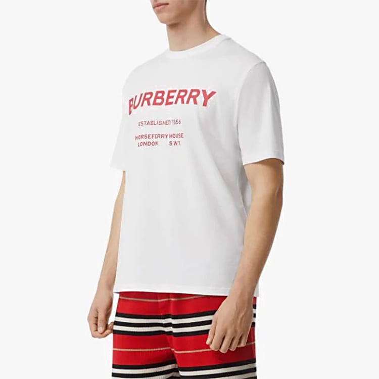 Burberry Футболка Horseferry Унисекс Белый 80172251
