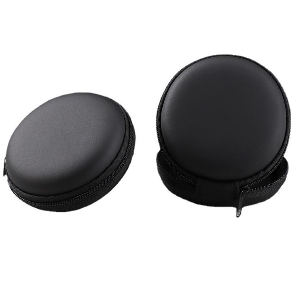 Headphone Organizer Bag for Phone Line Wireless Headphone Bag Eva Data Cable Organizer Bag Bluetooth Headphone Box Round Zipper Bag