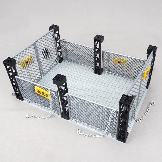 1 набор однослойных строительных блоков для клеток, развивающая простая в сборке модель закрытой клетки для заключенных, сцена Судного дня, настольное украшение для малышей, мальчиков и девочек