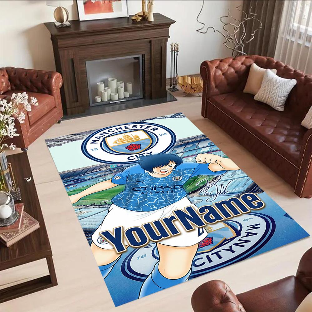 Manchester City 19 Personalized Text Area Rug Suitable for Balcony Dormitory Entryway Outdoor Antislip Carpet Decorate Offices Best for Christmas