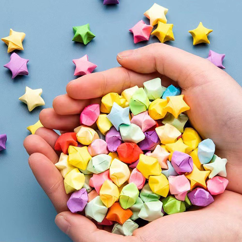 540pcs Colorful Papers Lucky Star DIY Handmade Origami Paper Strips Decor Folding Paper for Arts Crafting Supplies