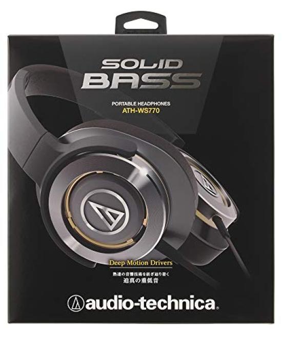 Портативные наушники Audio Technica SOLID BASS Heavy Bass Gunmetal GM ATH-WS770