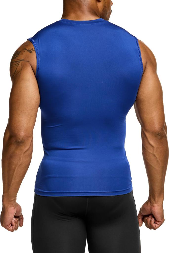 Майка без рукавов компрессионная Tesla с защитой от УФ-лучей, идеальна для базового слоя и как самостоятельное изделие, мужская, быстросохнущая, влагоотводящая, для бега, тренировок, фитнеса,