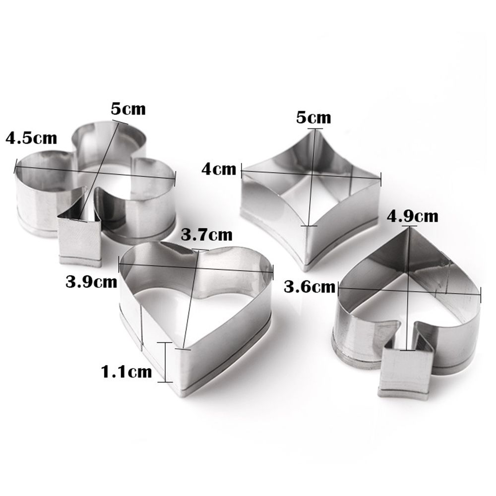 Tools Fondant Cake Heart Poker Biscuit Mould Playing Cards Shape Stainless Steel Cookie Cutter