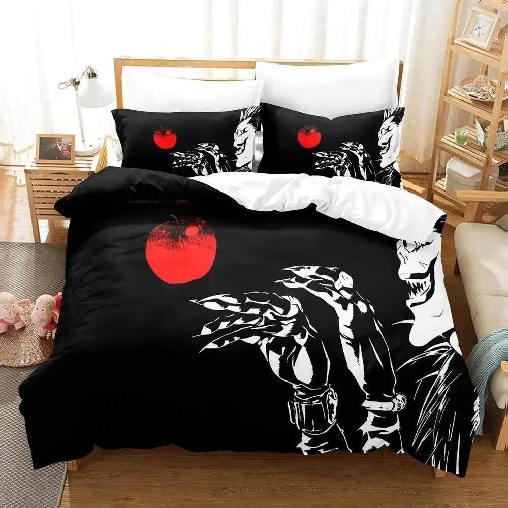 Новый комплект постельного белья Death Note Single Twin Full Queen King Size Bed Set Adult Kids Bedroom Duvet Cover Sets 3D Anime Bed Sheet Set