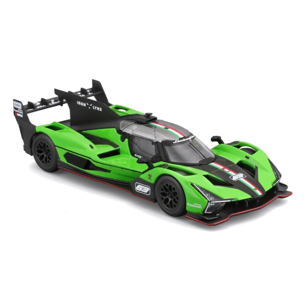 Bburago Lamborghini SC63 LMDh Зеленый Гоночный Спортивный Автомобиль Модель-Копия Машинки Готовая Продукция 1/43 / 18-38315