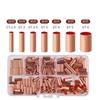 125/250/414/578Pcs Non Insulated Electrical Butt Terminal Assortment Kit Wire Ferrules Set 7 Size Copper Crimp Connector