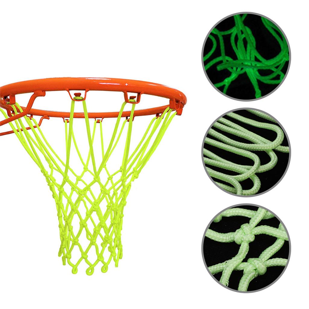 Nightlight Basketball Net Replacement Nylon Glowing Basketball Hoop Rim Net Standard Size Glowing Basketball Net
