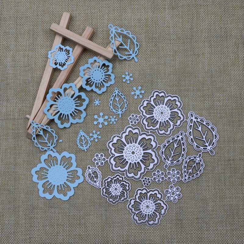 Набор из листьев цветов, штампы для резки металла, штампы для подсолнухов для самостоятельного изготовления открыток, скрапбукинга, тиснение